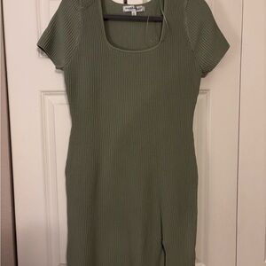 Madden Girl Ribbed Sage Mini Dress